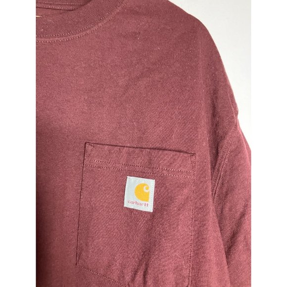 Carhartt Men's 2XL Loose Fit Maroon T-Shirt - Picture 2 of 6